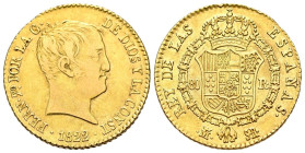 FERNANDO VII (1808-1833). 80 Reales (Au. 6,73g 23mm). 1822. Madrid SR. (Cal-2019-1641). MBC+.