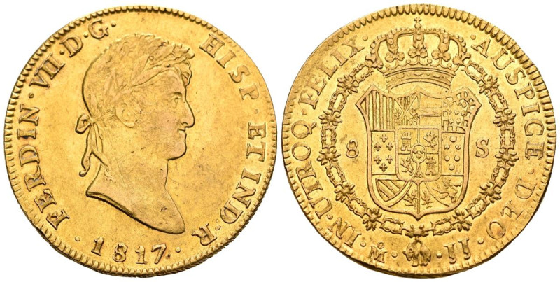 FERNANDO VII (1808-1833). 8 Escudos. (Au. 27,00g/37mm). 1817. México JJ. (Cal-20...