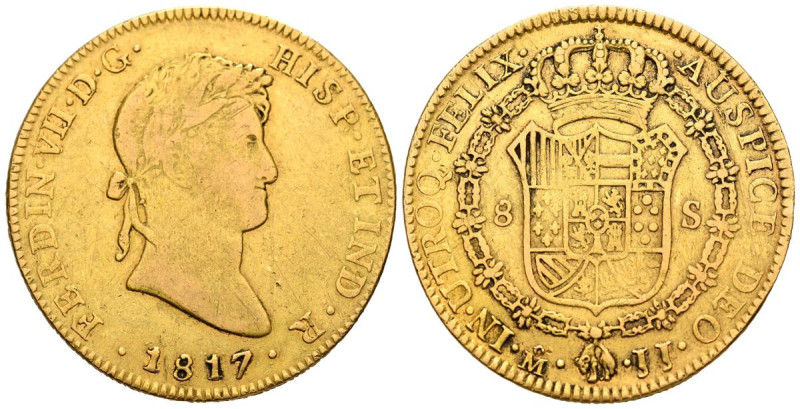 FERNANDO VII (1808-1833). 8 Escudos (Au. 26,84g/37mm). 1817. México JJ. (Cal-201...