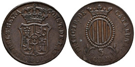 ISABEL II (1833-1868). 3 Cuartos (Ae. 7,02g/26mm). 1840. Barcelona. (Cal-2019-8). MBC+.