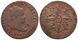 ISABEL II (1833-1868). 4 Maravedís (Ae. 5,43g/23mm). 1847. Jubia. (Cal-2019-73). EBC. Brillo original.