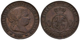 ISABEL II (1833-1868). 2 1/2 Céntimos de Escudo (Ae. 6,23g/25mm). 1868. Jubia OM. (Cal-2019-237). EBC-