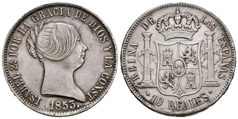 ISABEL II (1833-1868). 10 Reales (Ar. 13,02g /29mm). 1853. Madrid. (Cal-2019-528...