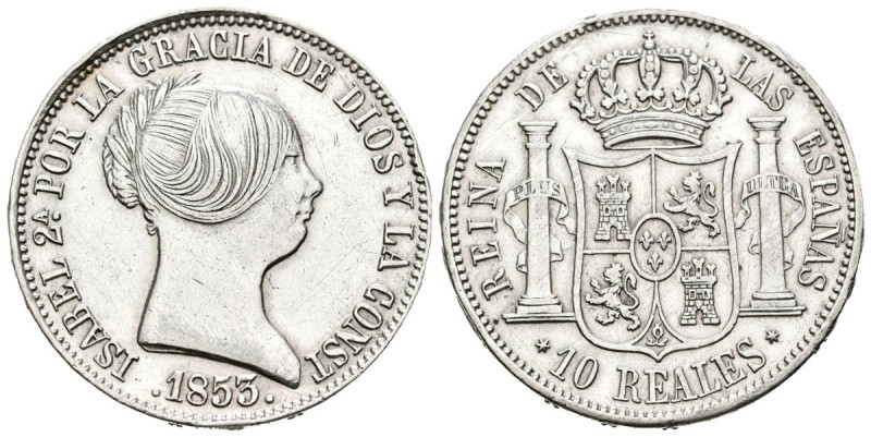 ISABEL II (1833-1868). 10 Reales (Ar. 12,93g/30mm). 1853. Madrid. (Cal-2019-528)...