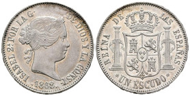 ISABEL II (1833-1868). 1 Escudo. (Ar. 12,82g/29mm). 1868 *18-68. Madrid. (Cal-2019-567). EBC. Restos de brillo original.