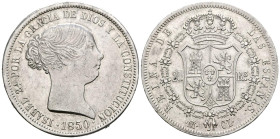 ISABEL II (1833-1868). 20 Reales (Ar. 26,08g /37mm). 1850. Madrid CL. (Cal-2019-591). MBC+. Buen ejemplar.