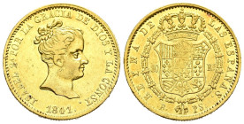 ISABEL II (1833-1868). 80 Reales (Au. 6,72g /21mm). 1841. Barcelona PS. (Cal-2019-707). MBC+.