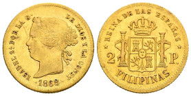 ISABEL II (1833-1868). 2 Pesos (Au. 3,35g /18mm). 1868. Manila. (Cal-2019-850). MBC.