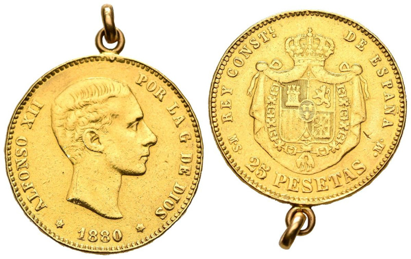 ALFONSO XII (1874-1885). 25 Pesetas. (Au. 8,22g/24mm). 1880 *18-80. Madrid MSM. ...