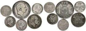 ALFONSO XII (1874-1885). Interesante conjunto de 6 piezas acuñadas en Manila: 4 de 10 Centavos (1881,1882,1883 y 1885), 1 de 20 Centavos (1883) y 1 de...