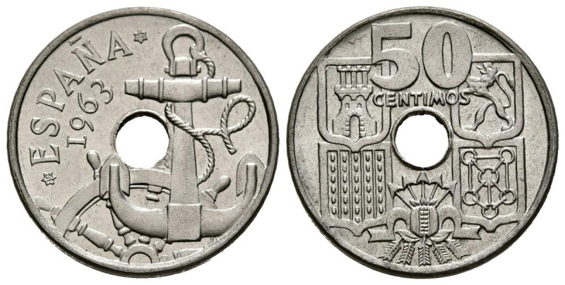 ESTADO ESPAÑOL (1936-1975). 50 Céntimos. (Cu-Ni. 3,88g/20mm). 1963 *19-63. Madri...