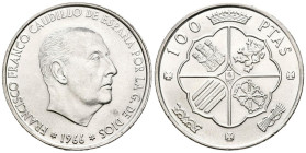 ESTADO ESPAÑOL (1936-1975). 100 pesetas. (Ar. 18.68g/34mm). 1966 *19-67. Madrid. (Cal-2019-146). SC. Brillo original.