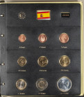 EUROS. Conjunto formado por alrededor de 200 monedas de diferentes países y fechas expuestas en 3 álbumes tipo Pardo. Incluyen piezas de módulos de 12...