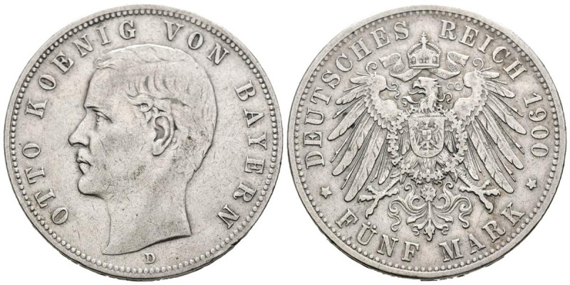 ALEMANIA. 5 Mark (Ar. 27,68g/38mm). 1900. Munich (Baviera). (Km#915). MBC.