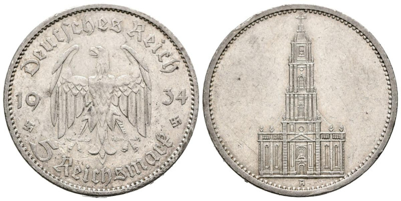 ALEMANIA. 5 Reichsmark (Ar. 13,87g/29mm). 1934. Berlín A. Primer Aniversario del...