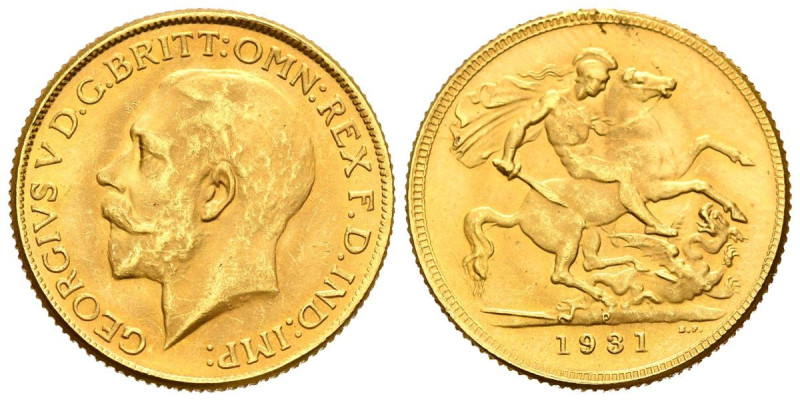 AUSTRALIA. 1 Soberano (Au. 8,06g/22mm). 1931. Jorge V. Perth P. (Km#32). EBC+.