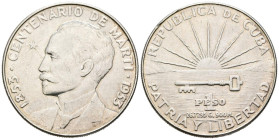 CUBA. 1 Peso (Ar. 26,75g/38mm). 1953. Centenario del Nacimiento de José Martí (1853-1953). (Km#29). MBC+.