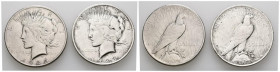 ESTADOS UNIDOS. Pareja de Dólares tipo Liberty acuñados en Philadelphia en 1923 y 1925. Diferentes estados de conservación. A EXAMINAR.