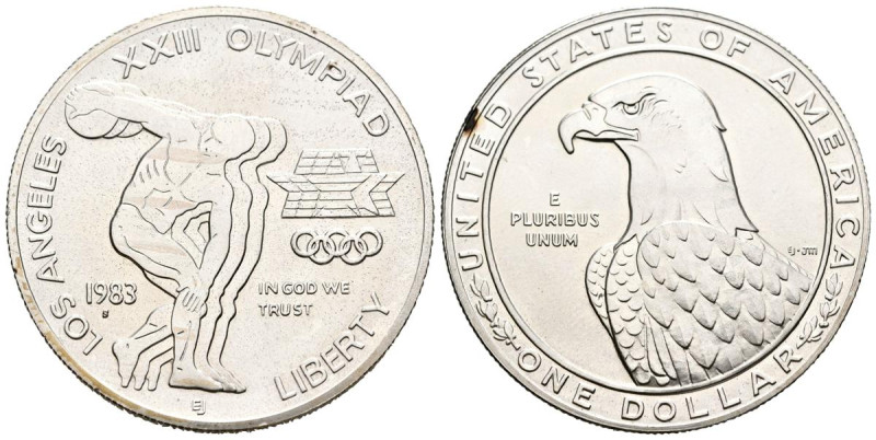 ESTADOS UNIDOS. 1 Dollar (Ar. 26,78g/38mm). 1983. San Francisco S. Juegos Olímpi...