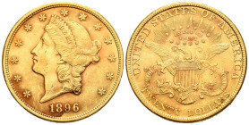 ESTADOS UNIDOS. 20 Dollars (Au. 33,40g/34mm). 1896. Philadelphia. (Km#74.3). EBC. Ligeras marquitas.