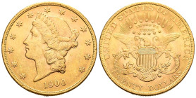 ESTADOS UNIDOS. 20 Dollars (Au. 33,42g/34mm). 1900. Philadelphia. (Km#74.3). EBC-.