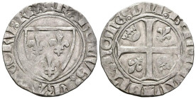FRANCIA. Blanca de Guènar (Ar. 3,15g/25mm). S/D. Carlos IV (1322-1328). París. (Duplessy-377A). MBC+.