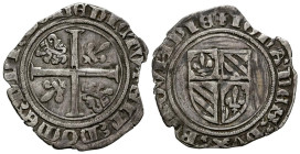 FRANCIA, Juan I (1404-1419). Blanca. (Ar. 2,75g/25mm). Borgoña. (Poey d'Avant 5723). MBC+.