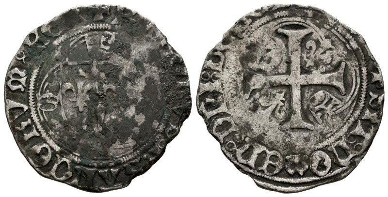 FRANCIA, Carlos VIII (1483-1498). Blanca. (Ar. 2,65g/25mm). Saint-Pourçain. (Dup...