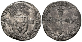 FRANCIA, Enrique III (1574-1589). 1/4 Ecu. (Ar. 9,34g/29mm). 1579. Rennes. (Duplessy 1133). MBC+. Escaso así.
