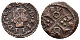 GUERRA DELS SEGADORS (1640-1652). Dinero. (Ae. 1,17g/14mm). S/D. Cervera. (Cal-2019-119). MBC+.