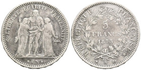 FRANCIA. 5 Francs (Ar. 24,77g/37mm). 1873. París A. III República. (Km#820.1). MBC.