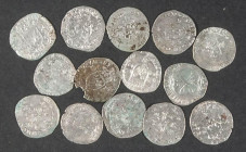 FRANCIA. Bonito conjunto formado por 14 platas francesas acuñadas principalmente bajo el reinado de Luis XII (1498-1515). Valores de 1 Douzain y Grand...