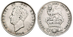 REINO UNIDO. 1 Chelín (Ar. 5,54g/24mm). 1825. Jorge IV. (Km#694). MBC.