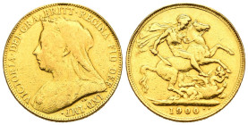 GRAN BRETAÑA. Soberano. (Au. 7,84g/22mm). 1900. (Km#13). MBC-. Usada como joya.