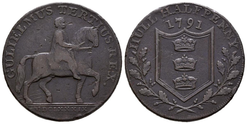 GRAN BRETAÑA. 1/2 Penny Token. (Ae. 11,74g/29mm). 1791. Hull. MBC.