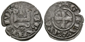 GRECIA, Guy II de la Roche (1287-1308). Dinero. (Ve. 0,71g/19mm). Atenas. (Metcalf 1027/9). Anv: Castillo, debajo estrella, alrededor leyenda: THEBANI...