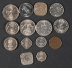 INDIA. Interesante conjunto de 14 monedas de la India tanto Británica como Independiente con diversidad de módulos y fechas de acuñación (entre 1942 y...