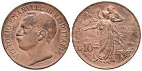 ITALIA. 10 Centesimi (Ae. 9,95g/30mm). 1911. Victor Manuel III. Roma R. 50 Aniversario del Reino de Italia. (Km#51). EBC+.
