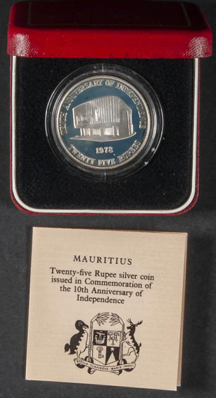 MAURICIO. 25 Rupias (Ar. 28,58g/39mm). 1978. 10 Aniversario de la Independencia....