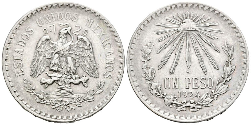 MÉXICO. 1 Peso (Ar. 16,69g/34mm). 1924. (Km#455). EBC+.