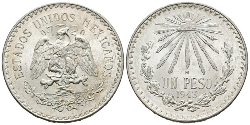 MÉXICO. 1 Peso (Ar. 16,64g/34mm). 1943. (Km#455). SC-.