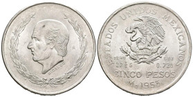 MÉXICO. 5 pesos. (Ar. 27,65g /40mm). 1953. (Km#467). SC-.