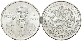 MÉXICO. 100 pesos. (Ar. 27,76g/39mm). 1977. (K# 483.1). SC-.