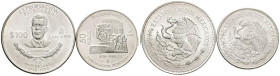 MÉXICO. Pareja de 100 y 50 Pesos Conmemorativos del 50 Aniversario de la Expropiación Petrolífera (1938-1988). 1988. SC-. Magníficos ejemplares.