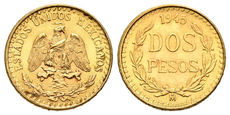 MÉXICO. 2 Pesos (Au. 1,66g/11mm). 1945. (KM#461). EBC+.