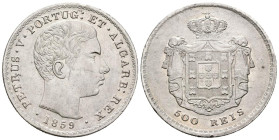 PORTUGAL. 500 Reis (Ar. 12,52g/30mm). 1859. Pedro V. (Gomes 08.04). MBC+.