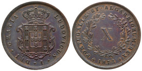 PORTUGAL. X Reis (Ae. 12,75g/32mm). 1873. Luis I. (Km#514). EBC-. Preciosa pátina.