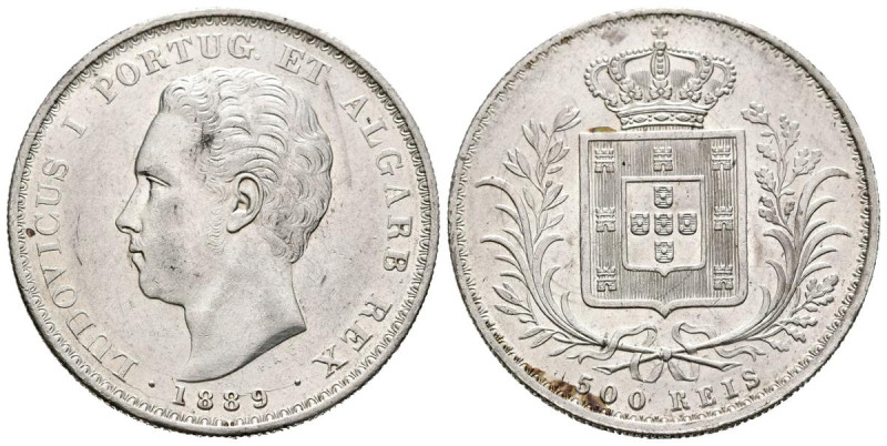 PORTUGAL. 500 Reis (Ar. 12,49g/31mm). 1889. Luis I. (Gomes 12.22). EBC-. Ligeras...