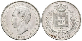 PORTUGAL. 500 Reis (Ar. 12,49g/31mm). 1889. Luis I. (Gomes 12.22). EBC-. Ligeras marquitas.