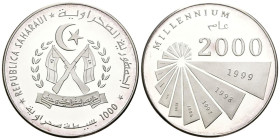 REPÚBLICA SAHARAUI. 1000 Pesetas (Ar. 14,96g/35mm). 2000. Millenium. (Km#60). PROOF.